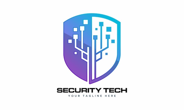 logotipo de escudo de tecnología de seguridad