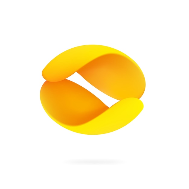 Logotipo de esfera abstracta Icono redondo de estilo suave Yin y yang en el emblema del círculo