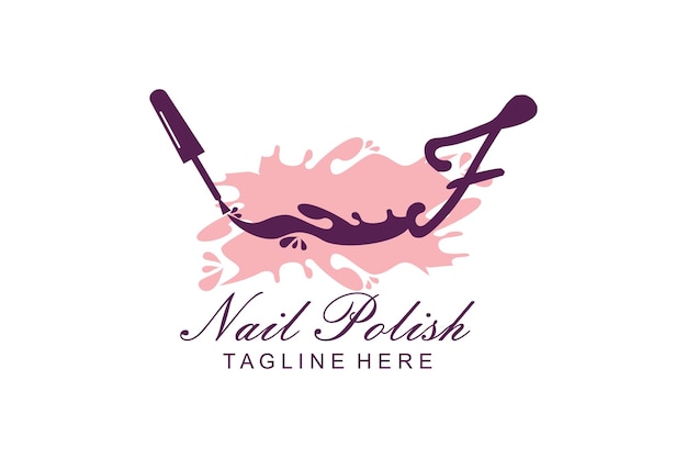 Logotipo de esmalte de uñas con diseño de letras