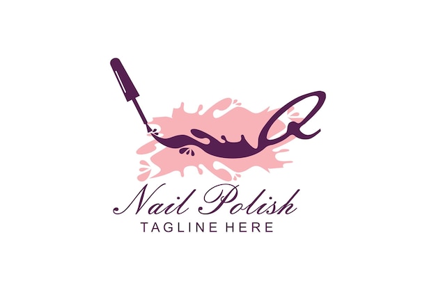 Logotipo de esmalte de uñas con diseño de letras