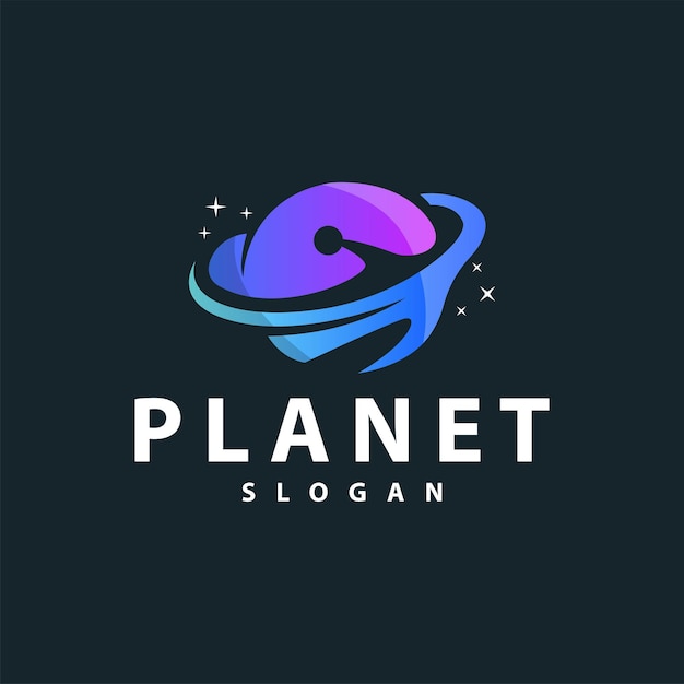 Logotipo espacial diseño moderno plantilla de planeta ilustración modelo de inspiración de círculo simple