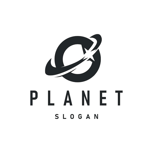 Logotipo espacial diseño moderno plantilla de planeta ilustración modelo de inspiración de círculo simple