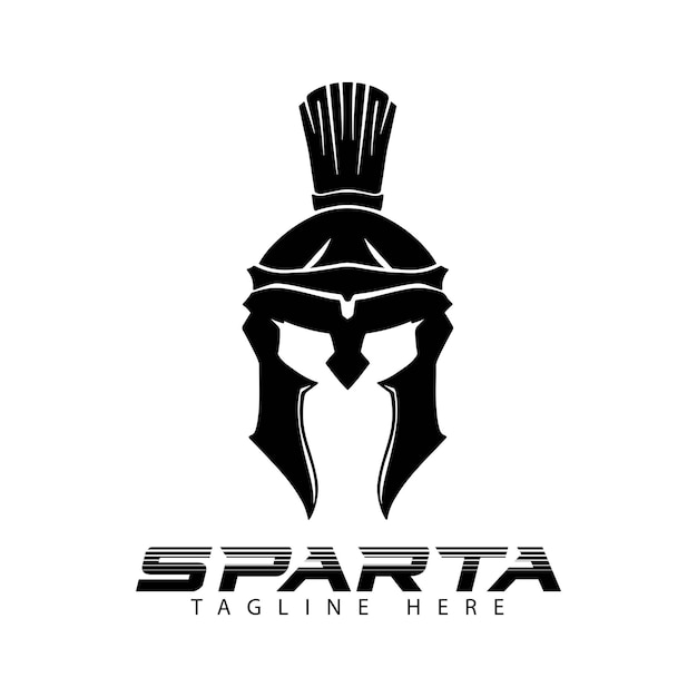 El logotipo de Esparta en blanco y negro
