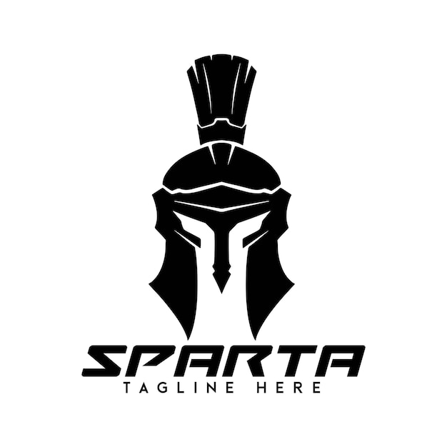 El logotipo de Esparta en blanco y negro