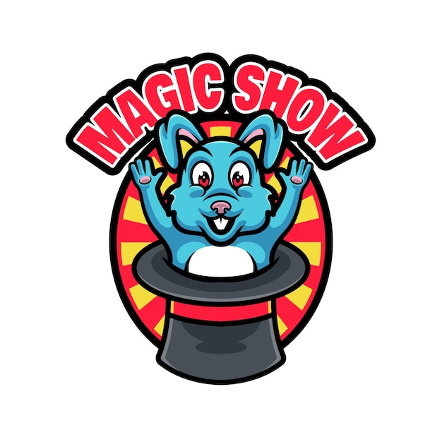 Vector el logotipo del espectáculo de magia del conejo
