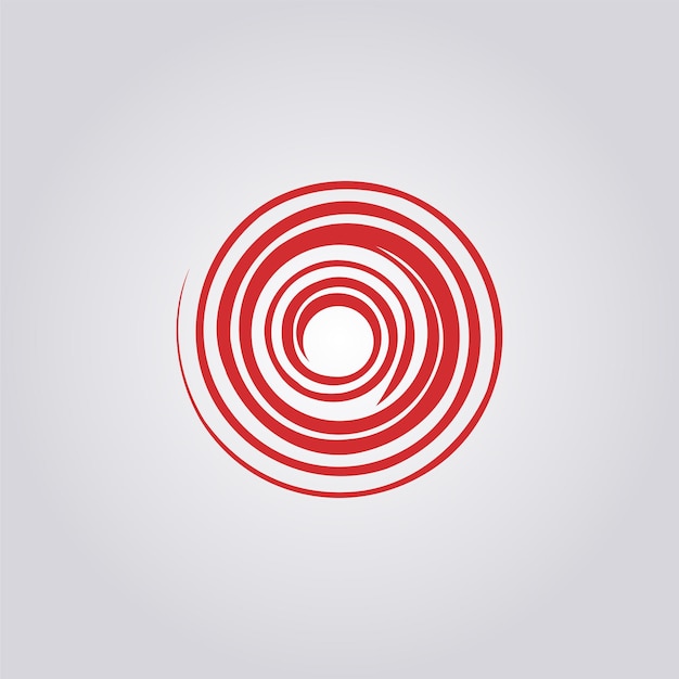 El logotipo de la espiral de remolino rojo