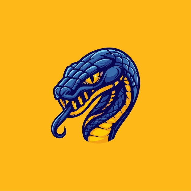 Logotipo de Esport cabeza de serpiente con fondo de color en blanco