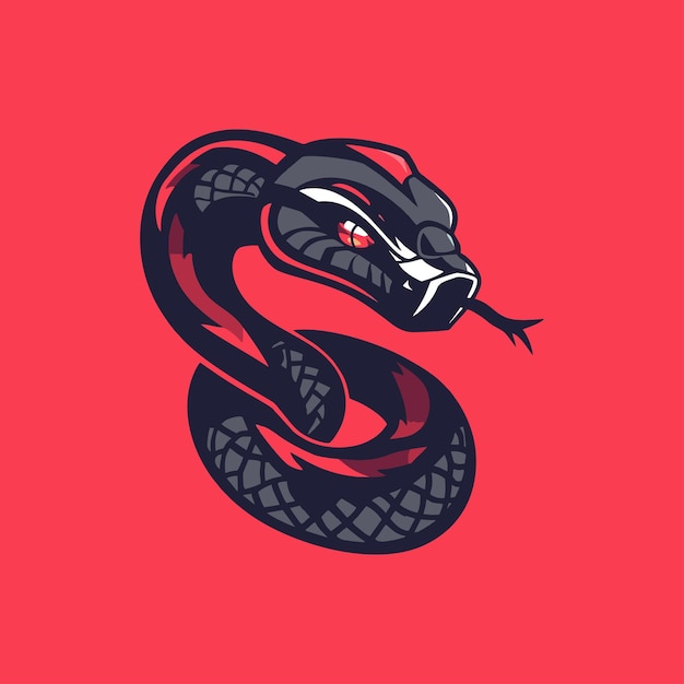 Logotipo de Esport cabeza de serpiente con fondo de color en blanco