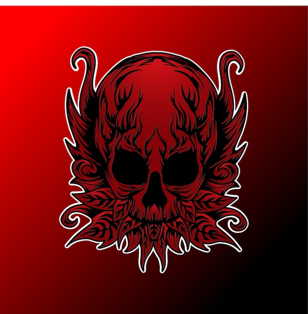 Logotipo de esport de calavera roja