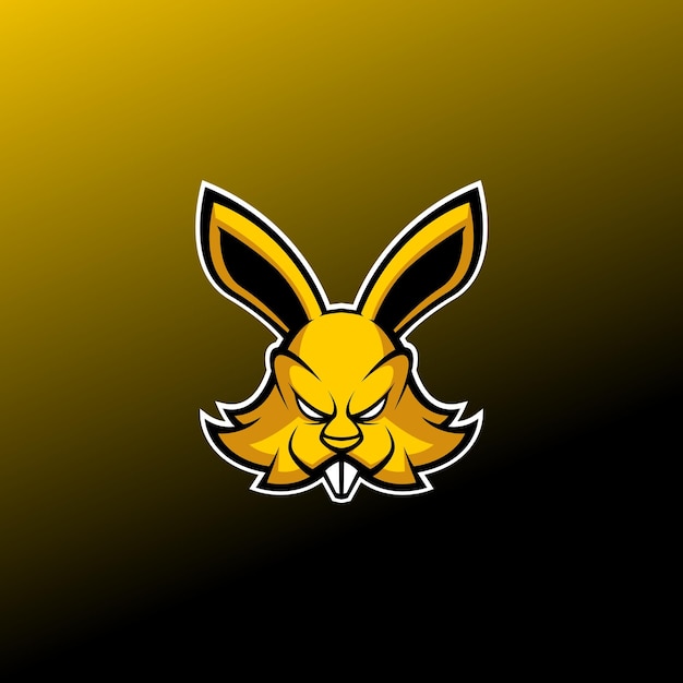 logotipo de esport de conejo enojado