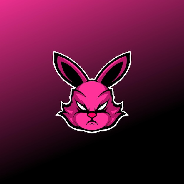 logotipo de esport de conejo enojado