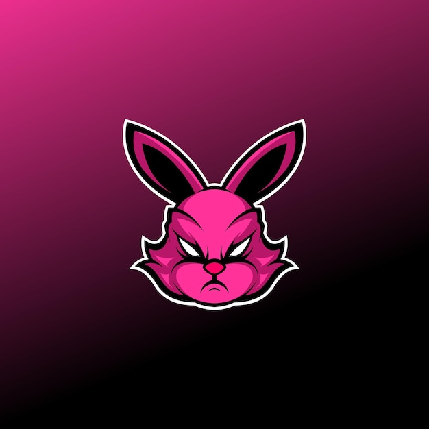 Vector logotipo de esport de conejo enojado