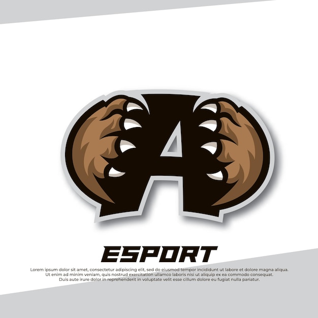 Logotipo de esport de garra letra A Logotipo de esport de Tiger Logotipo de esport de garra de oso Logotipo de esport de Fox Logotipo de esport de Coyote