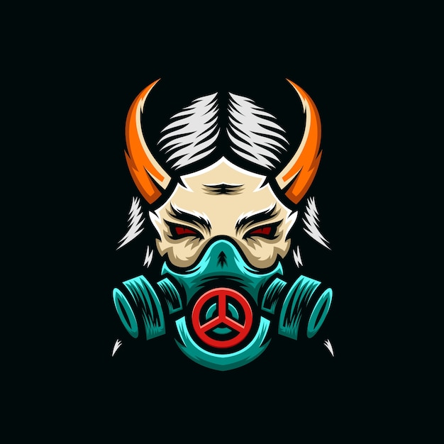 Vector logotipo de esport de máscara de demonio