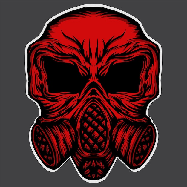 Logotipo de esport de máscara de gas de calavera roja