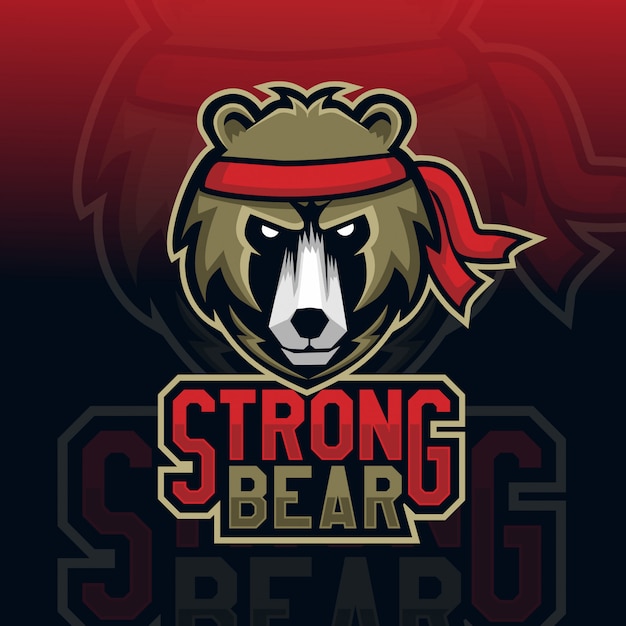 Vector logotipo de esport mascota de cabeza de oso