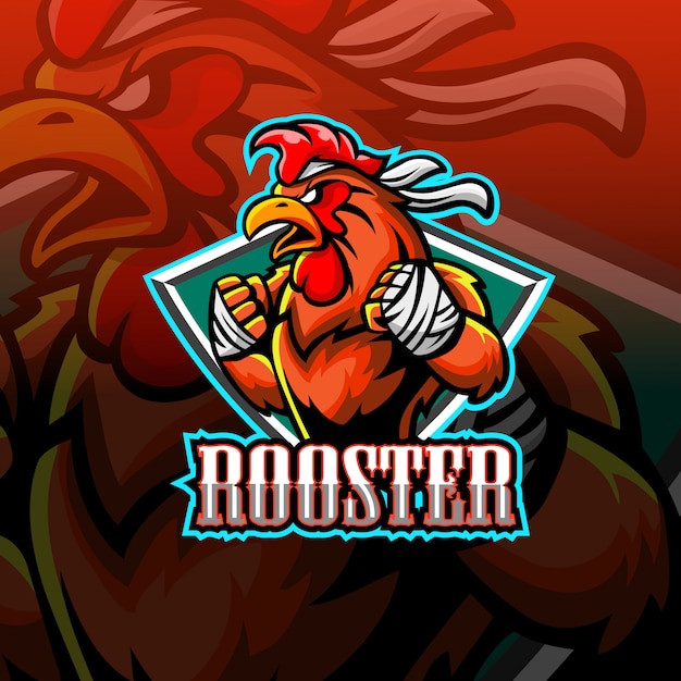 Vector logotipo de esport mascota gallo