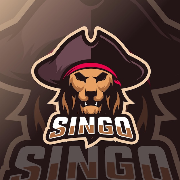 Vector logotipo de esport de la mascota del león