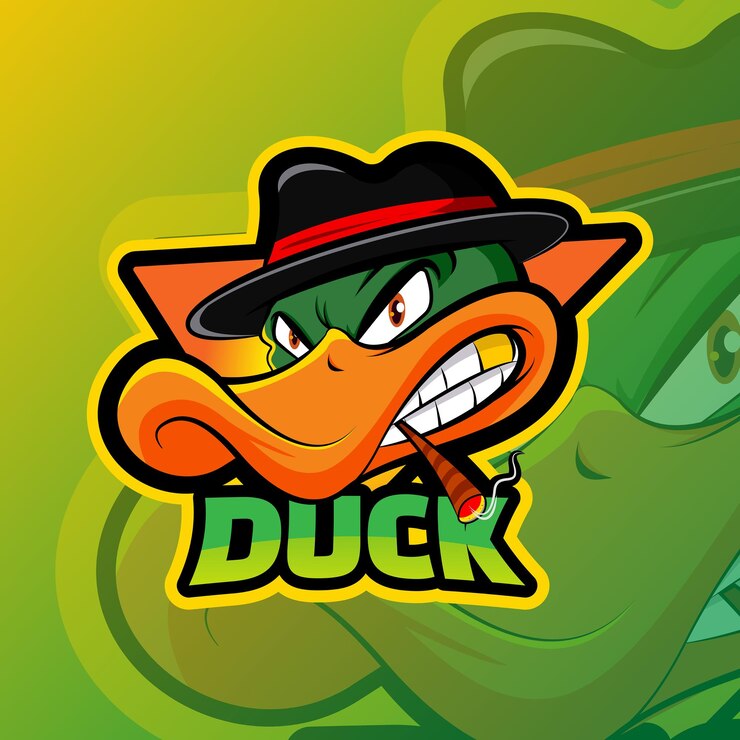 logotipo de esport de la mascota del pato de la mafia