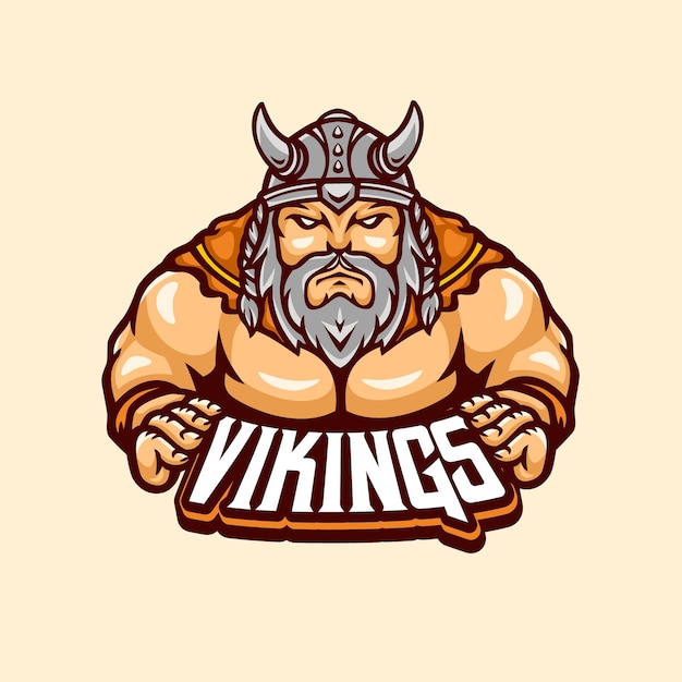 Logotipo de esport y mascota vikinga