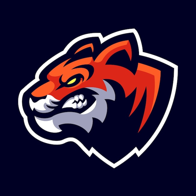 Vector logotipo de esports de mascota de cabeza de tigre