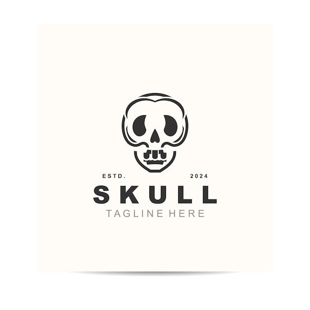 El logotipo del esqueleto del cráneo Diseño vintage Idea de plantilla