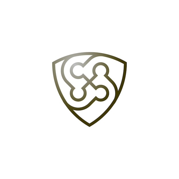 logotipo de esquema de personas de la comunidad de escudo moderno