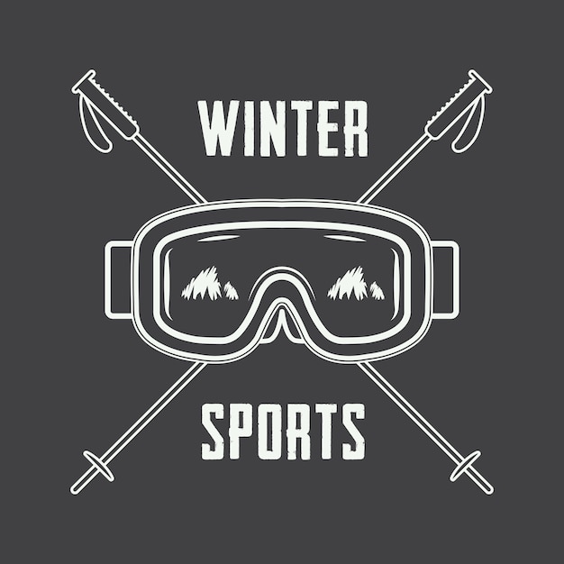 Logotipo de esquí o deportes de invierno.