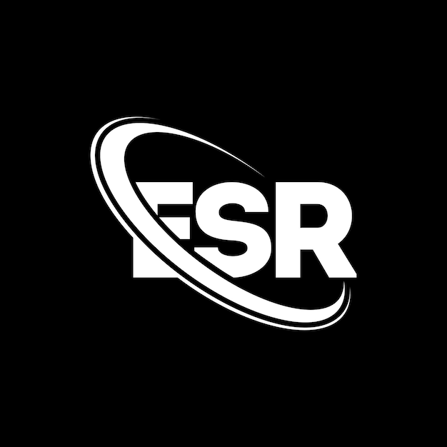 Logotipo de ESR Diseño de logotipo de letra ESR Iniciales Logotipo ESR vinculado con círculo y monograma en mayúscula Logotipo ESL tipografía para negocios tecnológicos y marca inmobiliaria