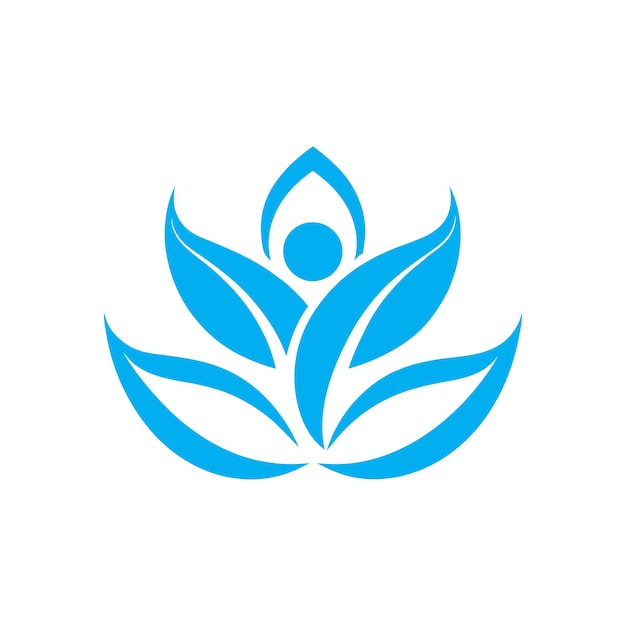Logotipo estilizado verde de una persona y hojas que representan bienestar y crecimiento
