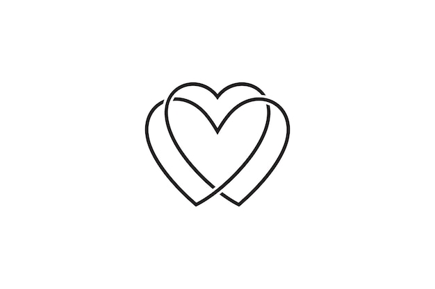 Logotipo de estilo de arte de línea simple de corazón
