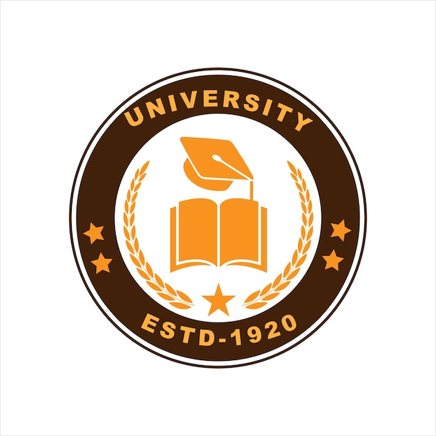 Logotipo de estilo clásico de la escuela universitaria o academia Emblema de etiqueta de educación Colectar insignia