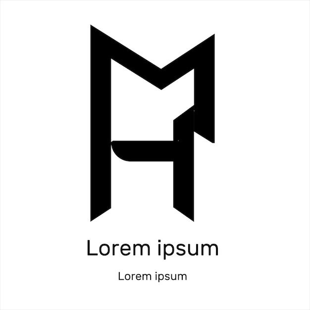 Logotipo de estilo colorido con gradiente de letras M y H