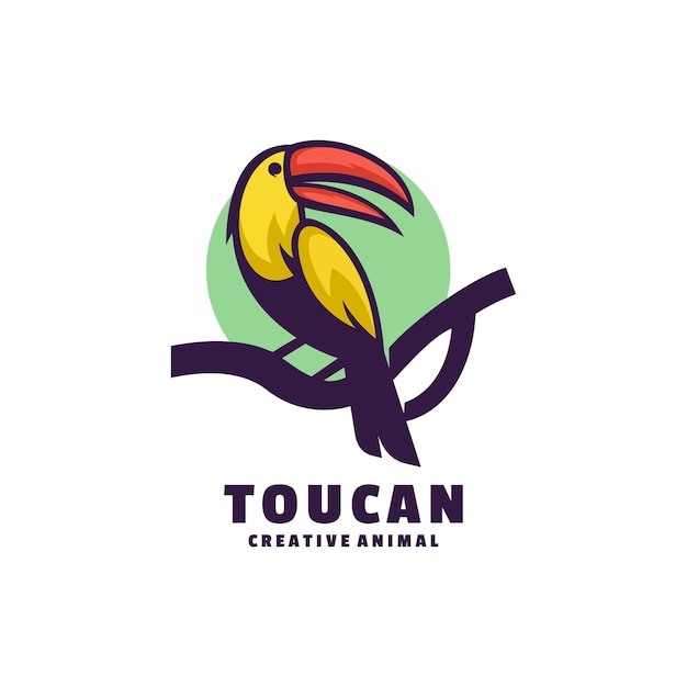 Logotipo de estilo de mascota de color tucán.