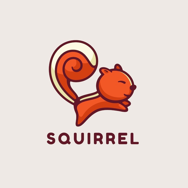 Logotipo estilo mascota simple ardilla.