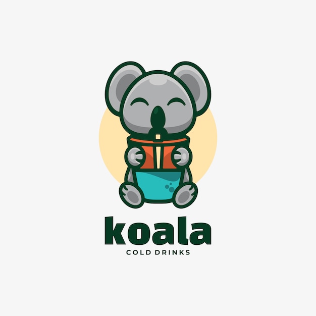 Logotipo estilo mascota simple koala.