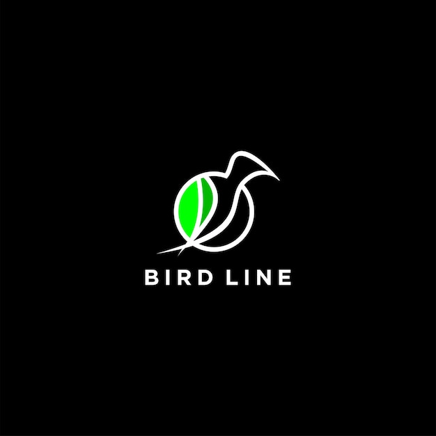 Logotipo de estilo minimalista simple bird green