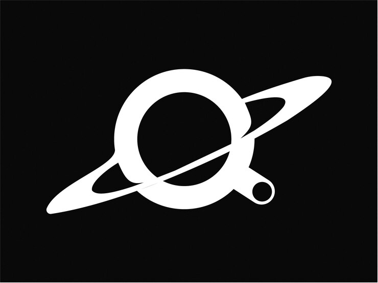 Logotipo de estilo monograma Q con tipo de cuásar o tipo de galaxia