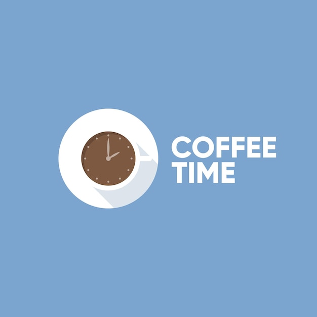 Logotipo de estilo plano Coffee Time