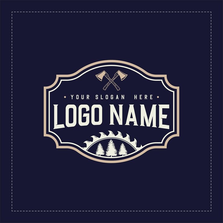 Logotipo de estilo retro de aventura de carpintería Plantilla de diseño de logotipo vintage