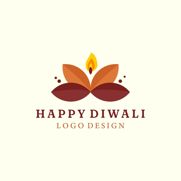 Logotipo de estilo vectorial feliz diwali con diseño de plantilla moderno vintage cultura de velas ilustración del logotipo de india
