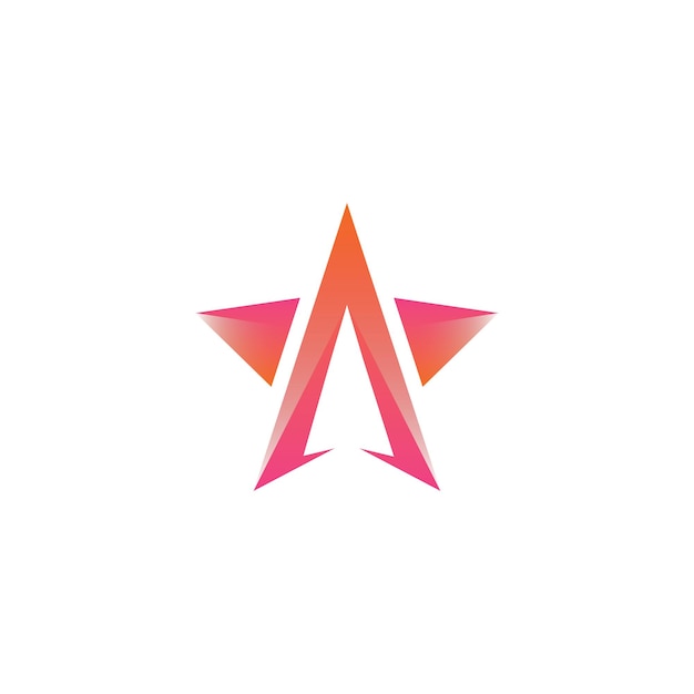 Logotipo de estrella en ascenso con plantilla de concepto de diseño de vector de icono de logotipo de flecha hacia arriba