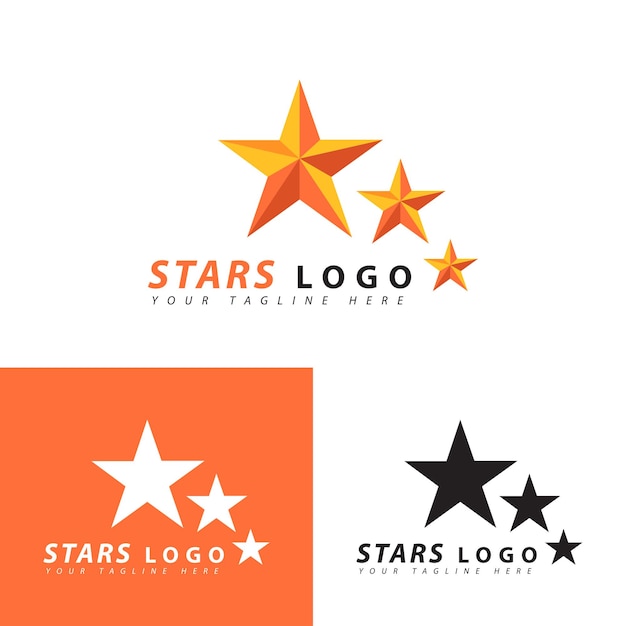 El logotipo de la estrella dorada Ilustración vectorial del icono de la estrella en 3D