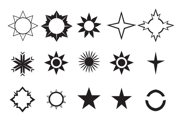 El logotipo de la estrella de estilo vintage en un estilo minimalista moderno