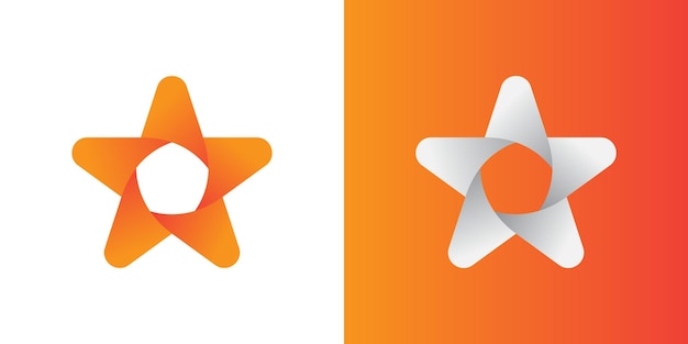 Logotipo de estrella moderna con un gradiente naranja