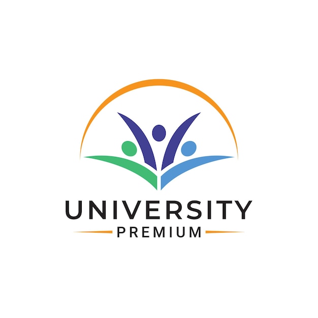 El logotipo de los estudiantes universitarios y los niños es adecuado para empresas educativas, etc.