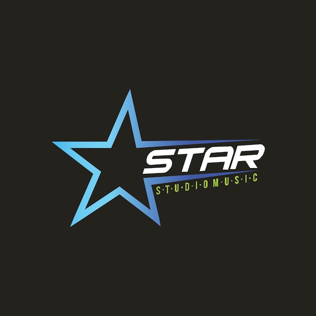 Logotipo de estudio de música con estampado de estrellas adecuado para logotipos de empresas educación relacionada con la música