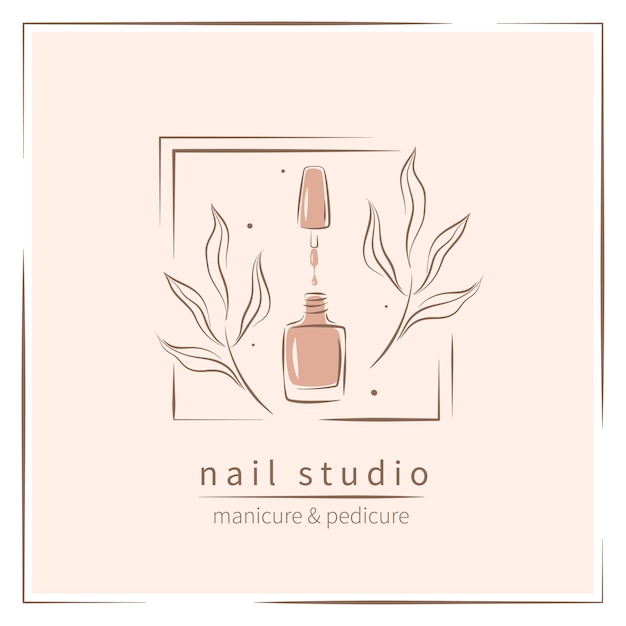 Logotipo de estudio de uñas Esmalte de uñas