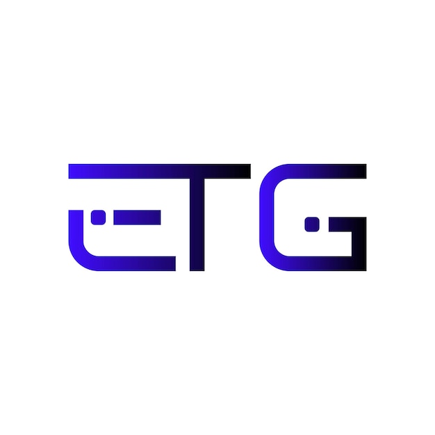 El logotipo de ETG es una tipografía abstracta, un diseño vectorial moderno y minimalista.