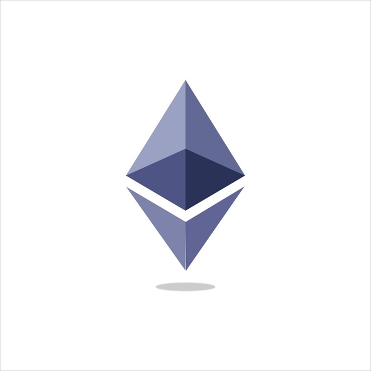 Vector logotipo de ethereum para criptomonedas y blockchain